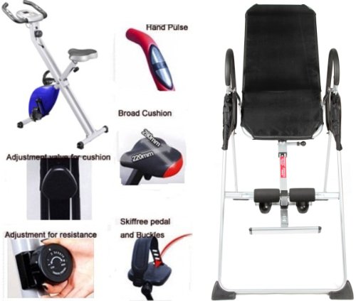 GYM MASTER Magnetic X-Bike HY5010 in BLUE+INVERSION TABLE /Delivery-UK MAINLAND ONLY