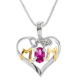 Genuine Mom Heart Pendant necklace Sterling Silver Mother's Day Jewelry