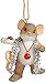 Enesco Charming Tails Gift Wrapped in Tinsel Ornament, 2.125-Inch