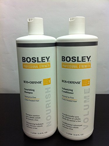 Bosley Defense Nourishing Shampoo & Volumizing Conditioner 33.8oz Duo Set for Color Treated Hair