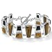 Tiger's-Eye/Chalcedony Silver Geometric Bracelet 7 1/2