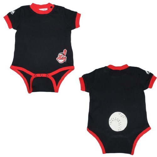 MLB Cleveland Indians Baby / Infant One-Piece Bodysuit / Romper / Onesie - Blue (Size: 3/6)