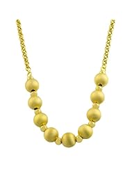 18 Karat Yellow Gold over Sterling Silver Satin Bead Necklace