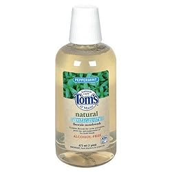 Tom's of Maine  Fluoride Mouthwash, Natural Anticavity, Peppermint, 1 pt (473 ml) (Pack of 3)