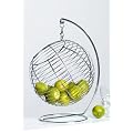 Designer-Obstkorb Fr�chtekorb Obstschale Retro aus Metall silber verchromt 41 cm hoch