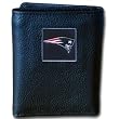 New England Patriots Leather/Nylon Trifold Wallet - NFL Football Fan Shop Sports Team Merchandise