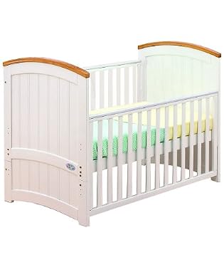 barcelona dropside cot bed - beech white