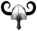 Fantasy Metal Viking Battle Helmet W/ Horns Berserker