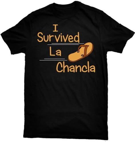 SoMexican Men's I Survived La Chancla T-Shirt Medium Black