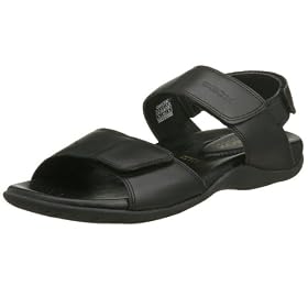 GEOX Kimono Mens Smooth Leather Casual Sport Sandals Shoes Black