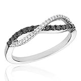 Diamond and Black Diamond Ring 1/4ctw