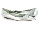Guess By Marciano Gabrile Silver Leather Pointed Toe Flats Women's Shoes