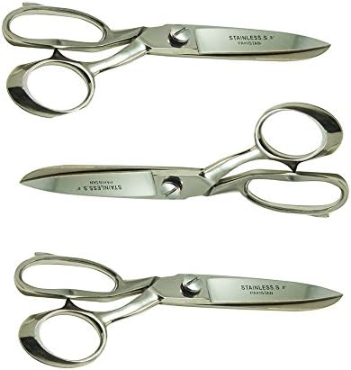 8 Inch Tailor Scissors Heavy Duty Carpet / Upholstery Shears 3pc Trs8