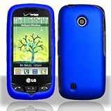 Blue Hard Plastic Rubberized Case Cover for LG VN270 Cosmos Touch