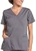 Dickies Women's Everyday Scrubs (EDS) Mock Wrap 2 Pocket Empire Waist Top,Pewter,Small