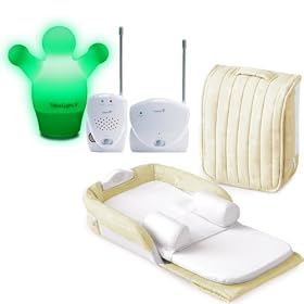Baby Delight Supreme Snuggle Nest Set (Beige with Incline Wedge and Soothing Sounds) Set includes a Crystal Clear Monitor Plus a fun Tykelight Jnr night light