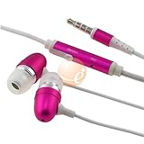 Hot Pink 3.5mm In-Ear Stereo Headset for Samsung Restore SPH-M570 / Interce ....