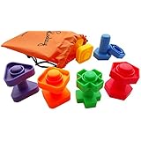 Jumbo Nuts and Bolts Set with Tote 12 Pc - Occupational Therapy - Matching Fine Motor Toy for Toddlers Preschoolers - Free Activity Download