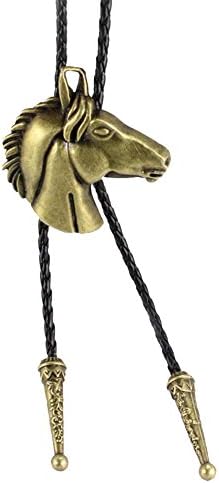 Native american western cowboy horse head bolo tie (bronze)