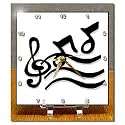 G Clef and Musical Notes - 6x6 Desk Clock