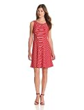 London Times Womens Sleeveless Striped A-Line Dress