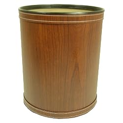 Redmon For Kids Infant and Toddler Wood Grain Vinyl Wastebasket, Cherry