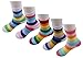 Searchself Little Girls' Rainbow Striped Thick Warm Socks (Pack of 5)