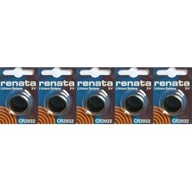 5 x Renata CR2032 Button Cell / Coin Batteries