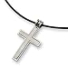 Brushed and Polished Stainless Steel Cross Necklace on 18