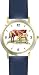Mare and Foal Horse - WATCHBUDDY&reg; DELUXE TWO-TONE THEME WATCH - Arabic Numbers - Blue Leather Strap-Children's Size-Small ( Boy's Size & Girl's Size )