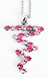 Swarovski Crystals Necklace with Zip-Zap Pendant - Rose & Light Rose Crystals