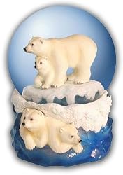 Adorable Water Globe/ Snow Dome with Snow White Polar Bear Family