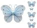String of Hanging Nylon Butterflies, butterfly garland- White Ava Butterfly Mobile