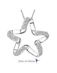 Lucky Star White Gold Plated 925 Sterling Silver Pendant Necklace