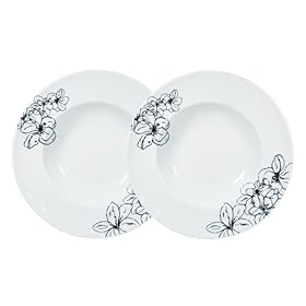 Arte Viva Tosca 1113135 Set 2 piatti rotondi multifunzione, in porcellana, 27 cm, Design by Emilio Bilinni, colore: Nero