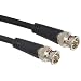 TPI PVC Jacketed RG62/U Molded BNC Male to Male Coaxial Cable, 93 Ohms, Black