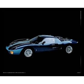 Ron Kimball 1965 Ford Gt 40 Car Gold Wood-Mounted Art Poster Print – 20″ X 16″