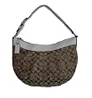Coach Signature Soho Pleated Large Hobo Handbag Khaki White 13741