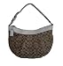 Coach Signature Soho Pleated Large Hobo Handbag Khaki White 13741