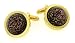 Stunning yellow gold plated cufflinks with black a