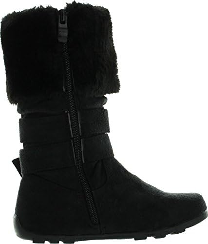 New Girls Slouch Comf Tall Midcalf Suede Winter Boots Shoes