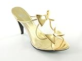 Clear & Gold Reese D2 by Dikuza Women's Clear with Metallic Patent Slide Party Prom Pageant Evening Bridesmaid Shoes Sandal