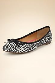 Round Toe Zebra Print Bow Pumps