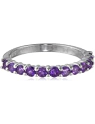 Sterling Silver Semi-Precious Gemstone Semi-Eternity Ring