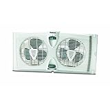 Holmes HAWF2030 Dual Blade Twin Window Fan with Thermostat