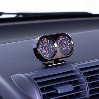 カーメイト(CAR MATE) クリップクラップ・ツインメーター ブラックメタリック CL861