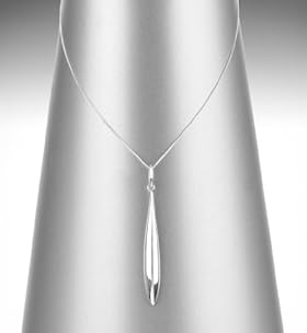 Sterling Silver Tear Drop Pendant Necklace