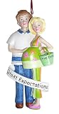Blonde Mother-To-Be Pregnant Woman Christmas Ornament