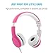 Wired Foldable Volume Limited Kids Headphones with Microphone and Music Sharing for Boys Girls Children (Rose)