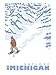 Stylized Snowshoer, Gaylord, Michigan Giclee Poster Print